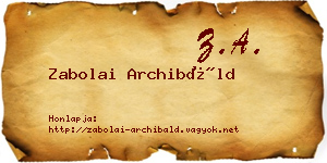 Zabolai Archibáld névjegykártya